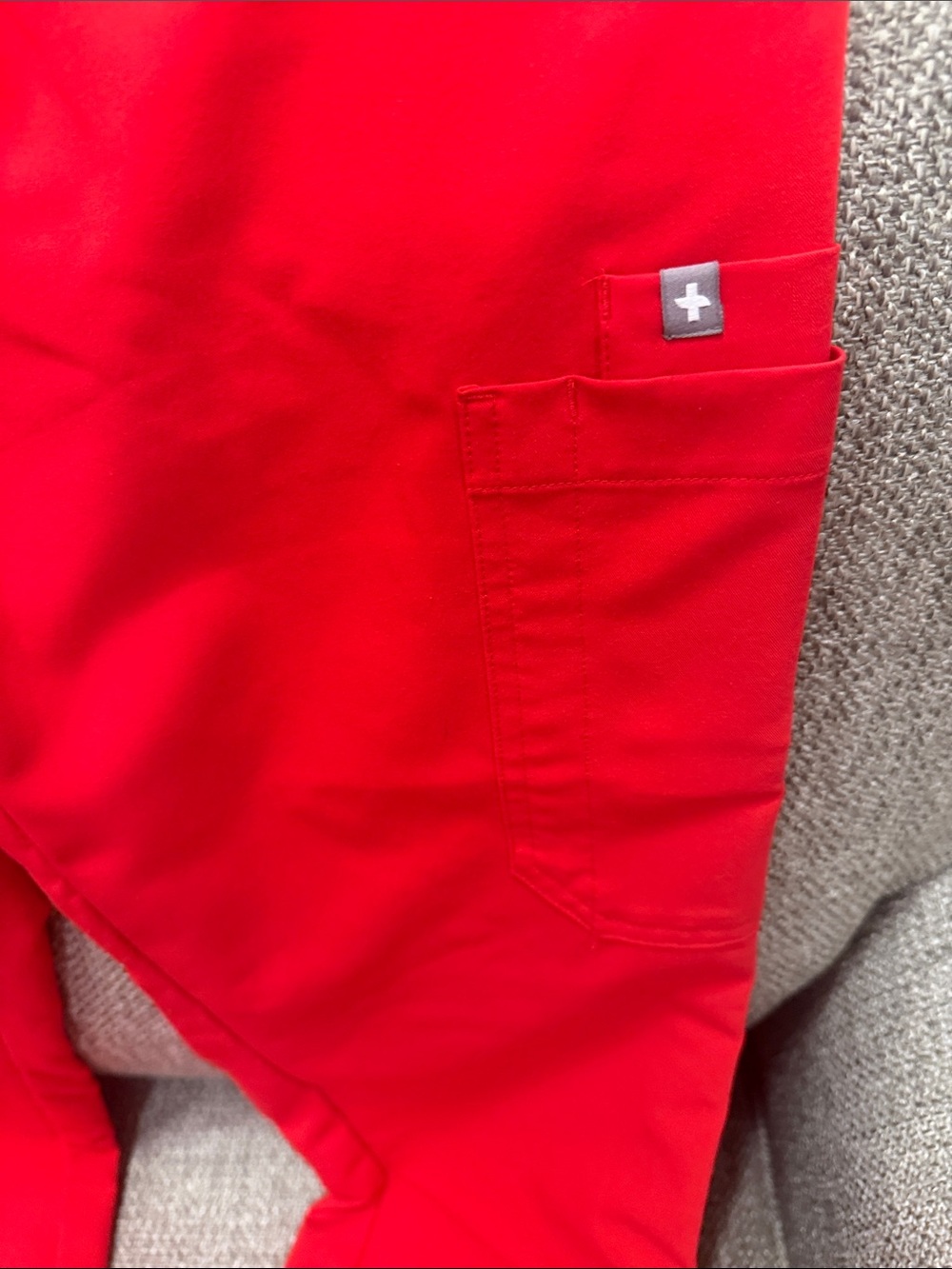 Women's Red Cargo Jogger Pants - Elastic Waist & Drawstring - Picture 5 of 8